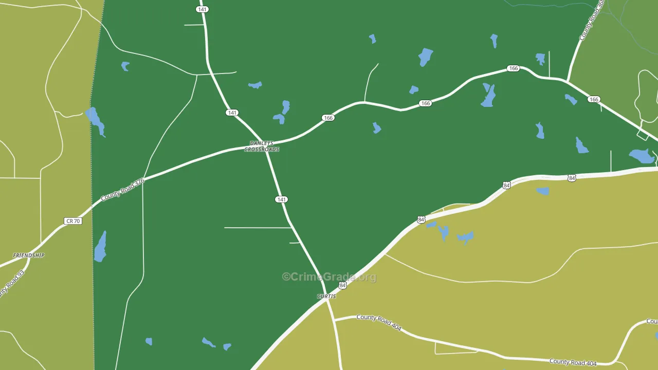 Curtis, AL Map of Vehicle Theft Rates