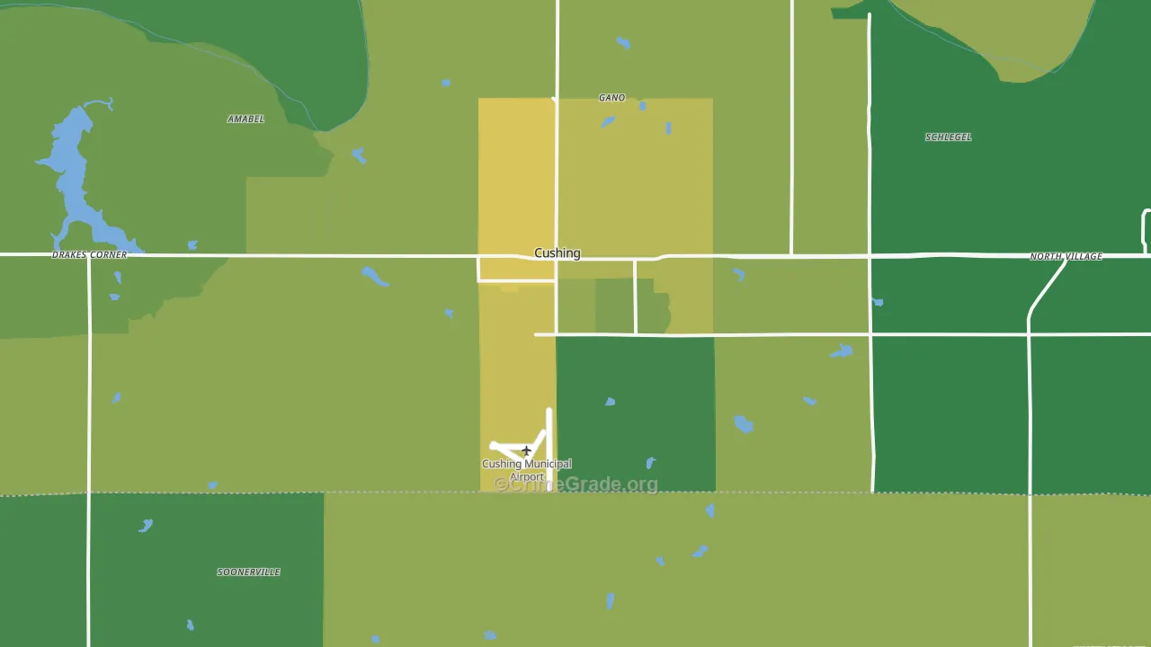 Cushing, OK Map of Vehicle Theft Rates