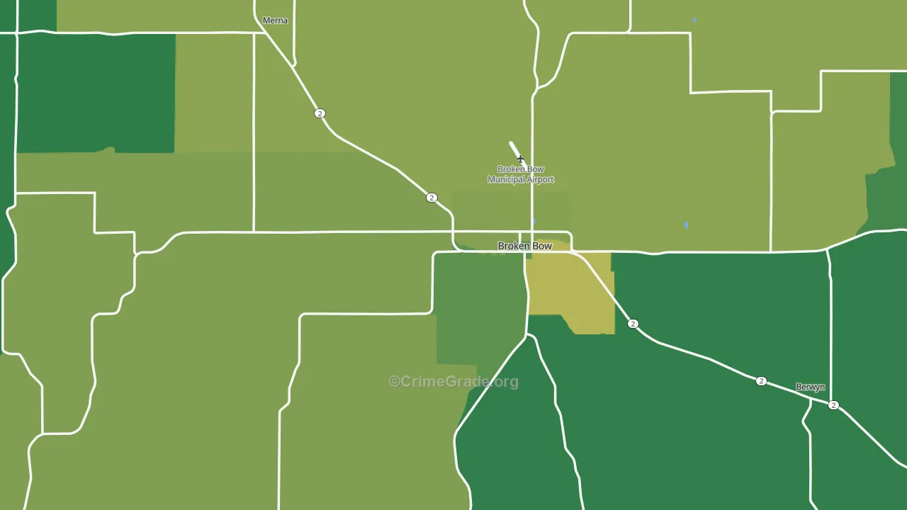 Custer County, NE Map of Vehicle Theft Rates