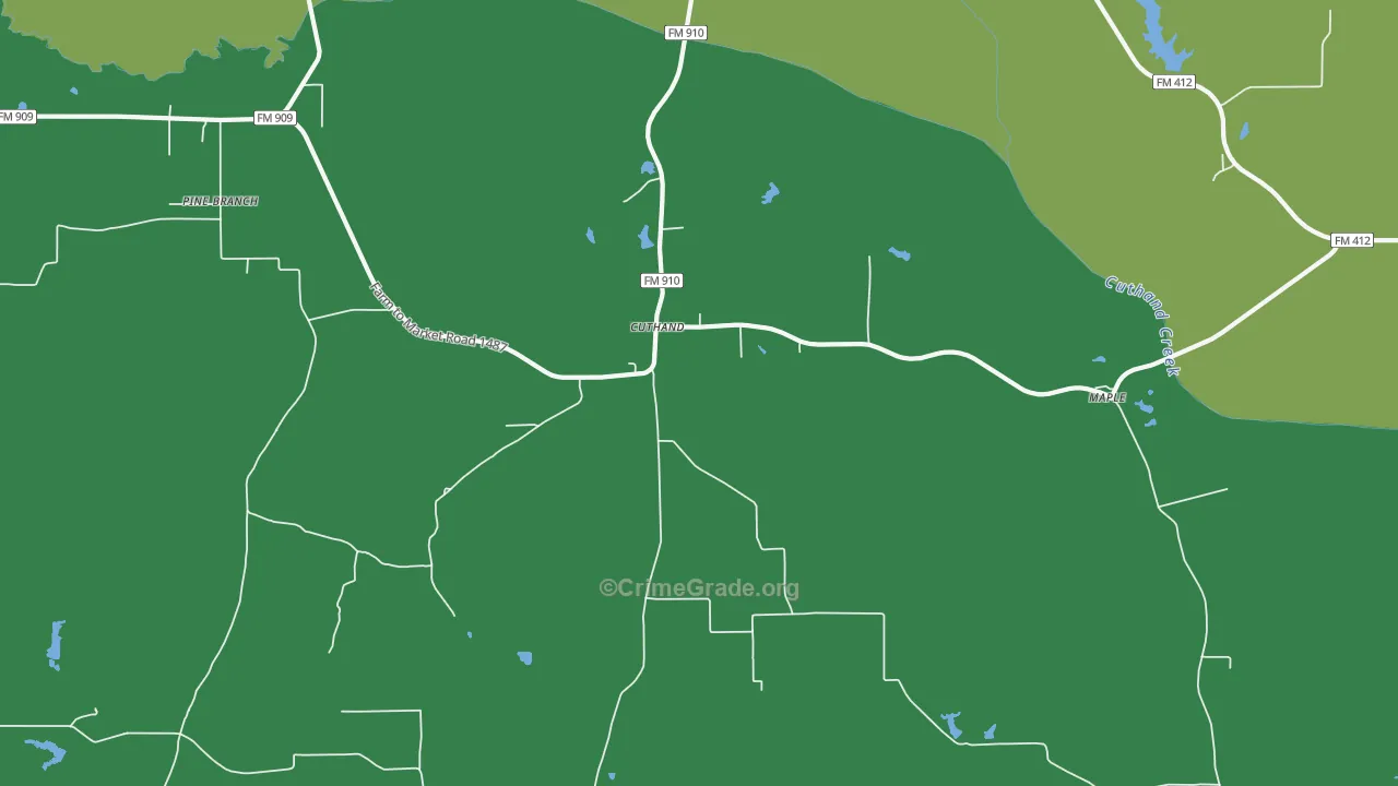 Cuthand, TX Map of Vehicle Theft Rates