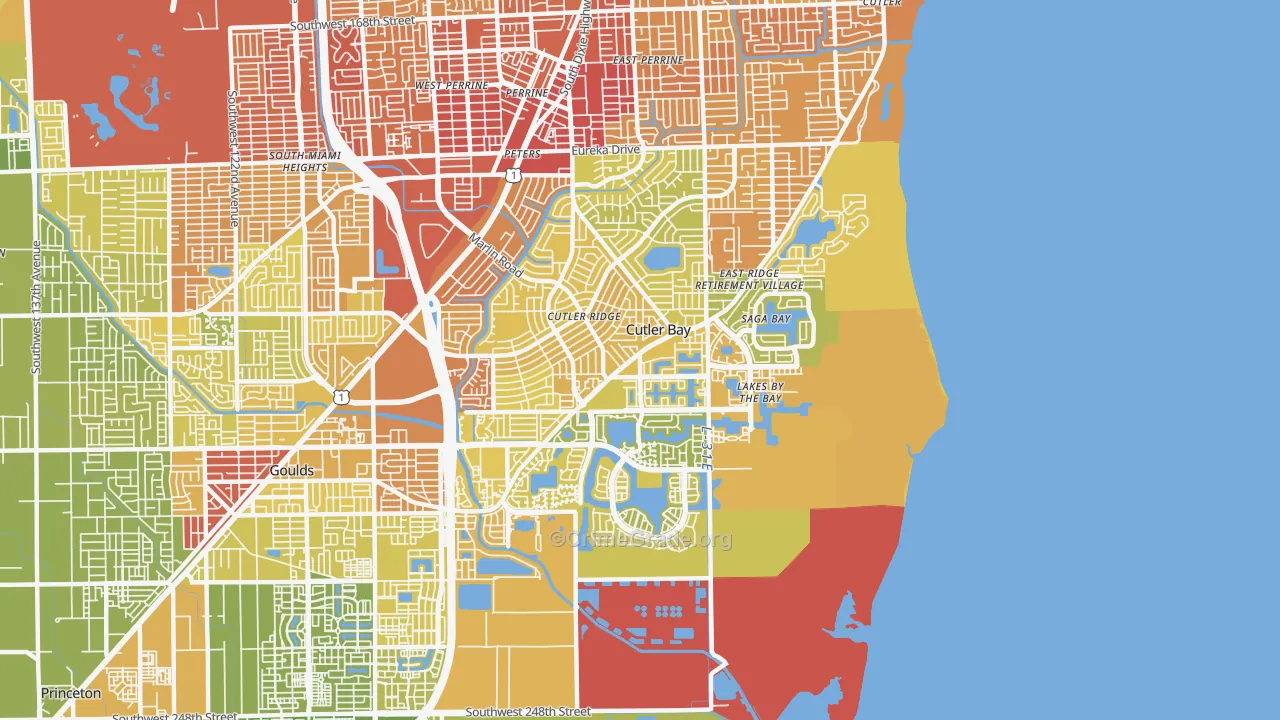 Cutler Bay, FL Map of Vehicle Theft Rates