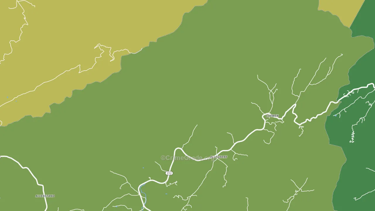 Cutshalltown, NC Map of Vehicle Theft Rates