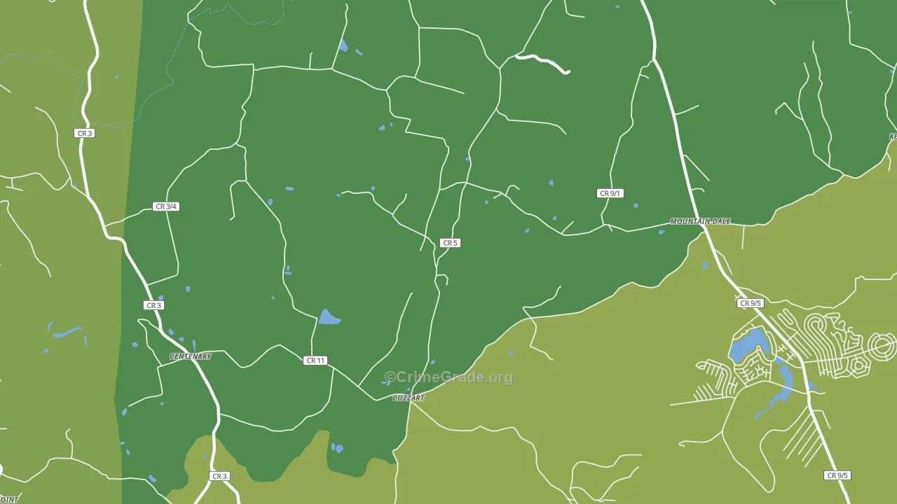 Cuzzart, WV Map of Vehicle Theft Rates