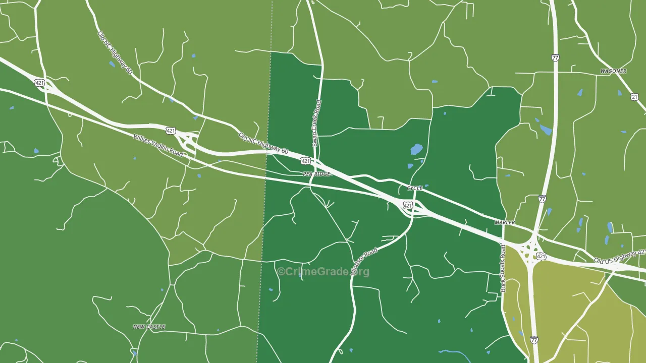 Cycle, NC Map of Vehicle Theft Rates