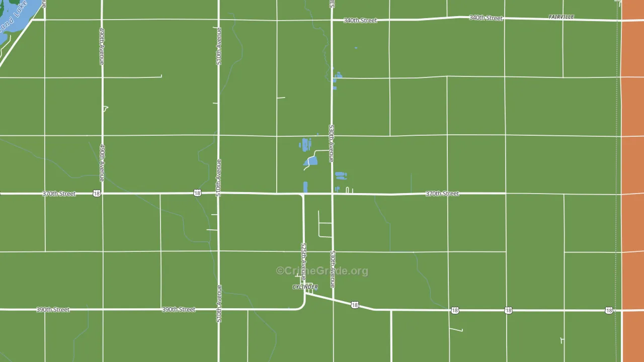 Cylinder, IA Map of Vehicle Theft Rates