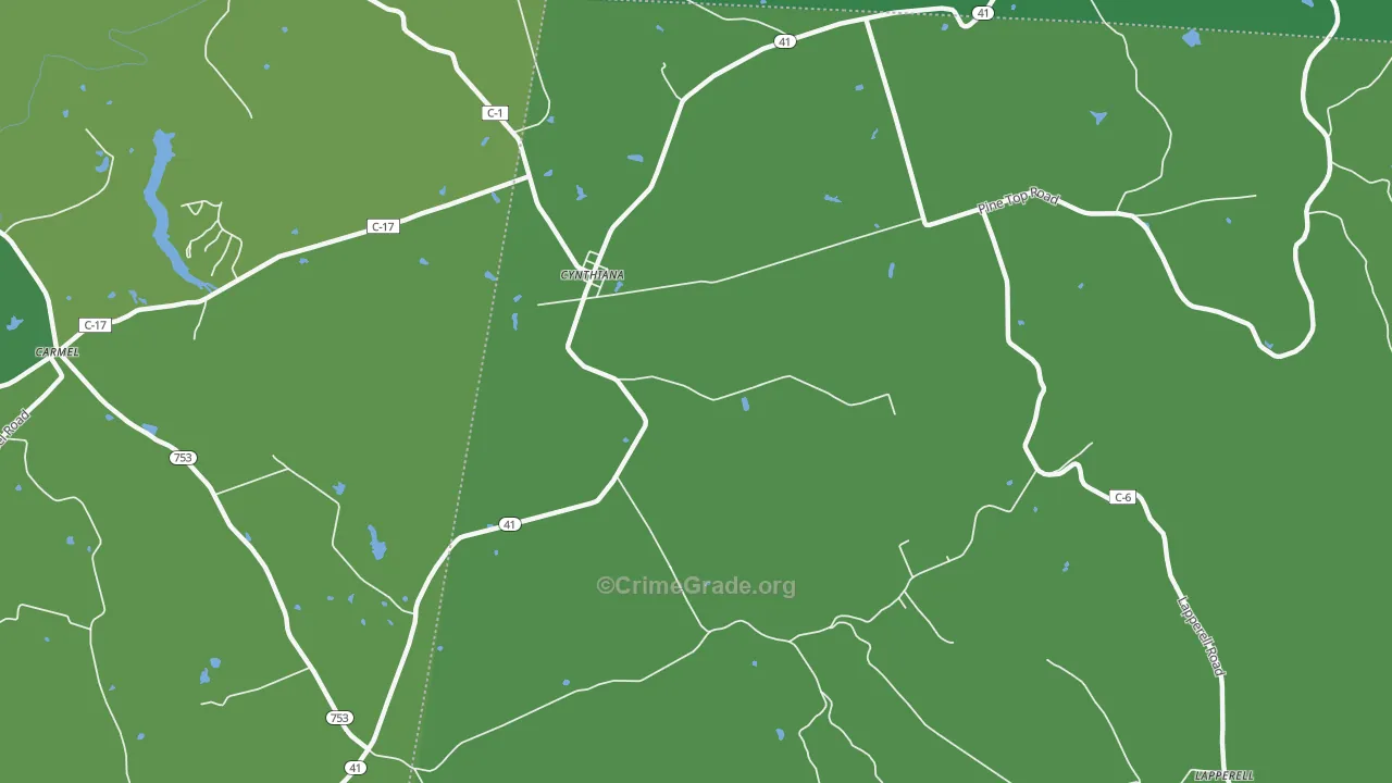 Cynthiana, OH Map of Vehicle Theft Rates