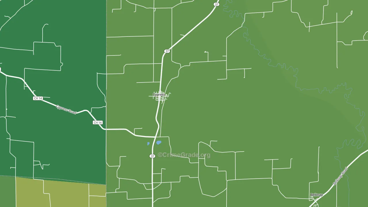 Cypress, IL Map of Vehicle Theft Rates
