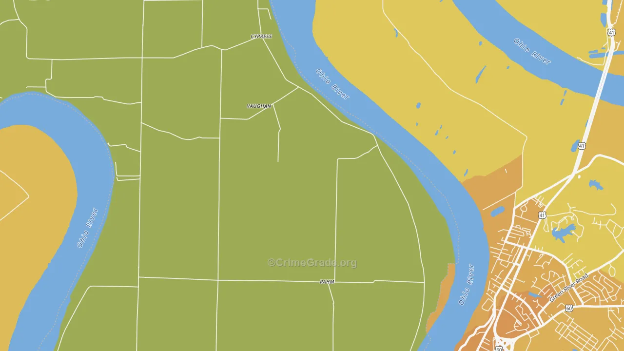 Cypress, IN Map of Vehicle Theft Rates