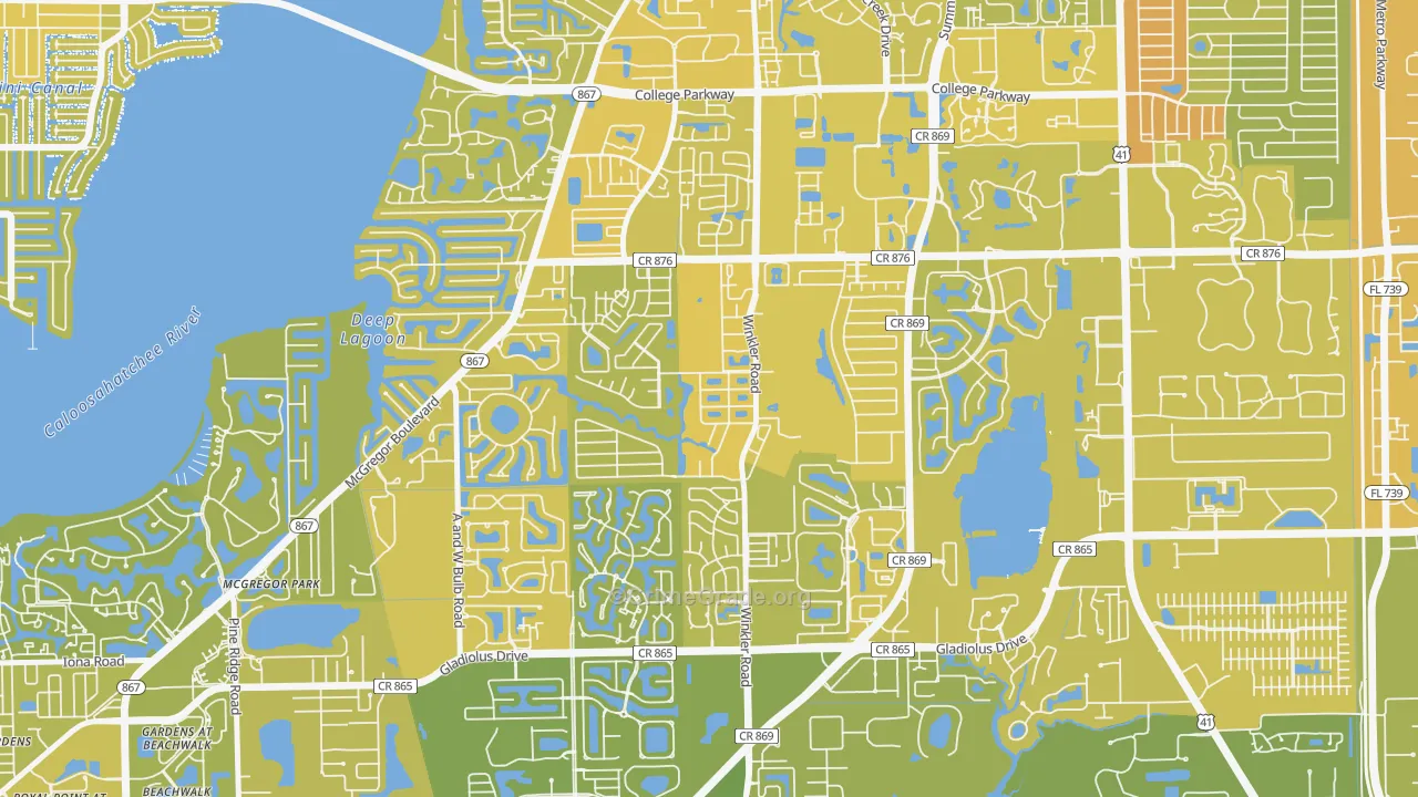 Cypress Lake, FL Map of Vehicle Theft Rates