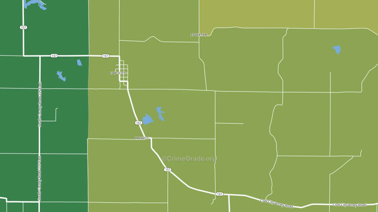 Daggett, IN Map of Vehicle Theft Rates