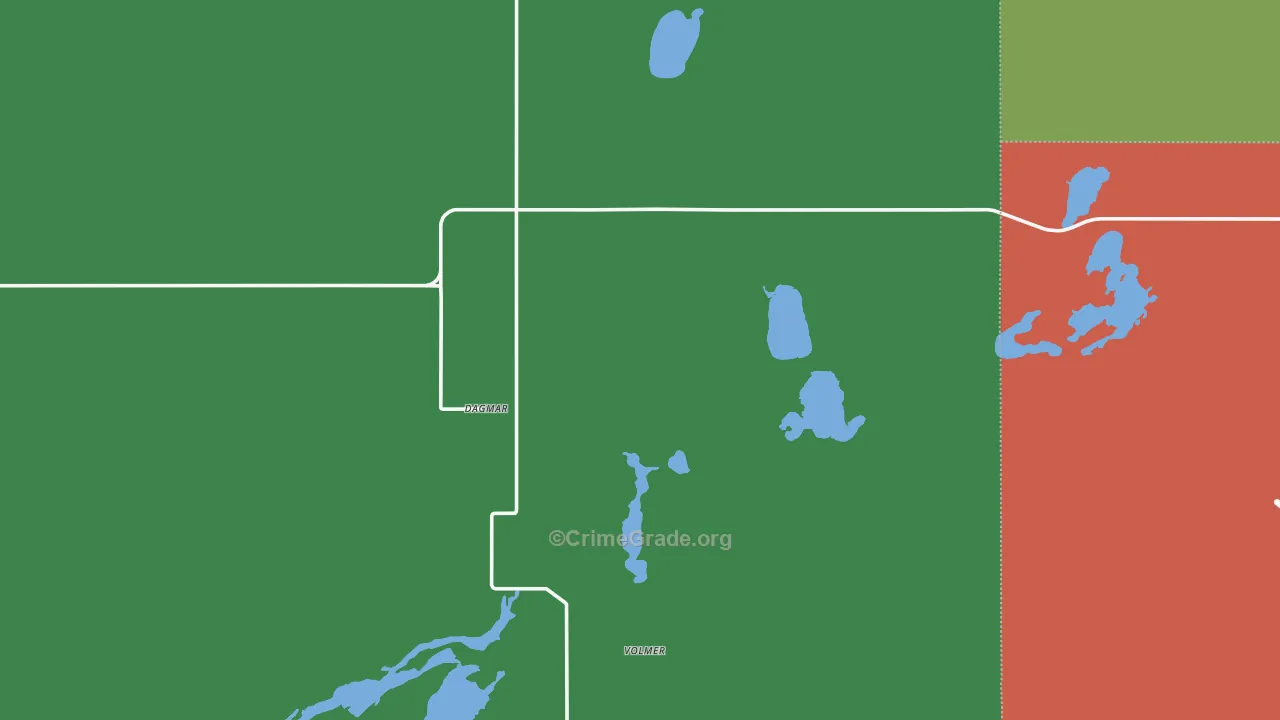 Dagmar, MT Map of Vehicle Theft Rates