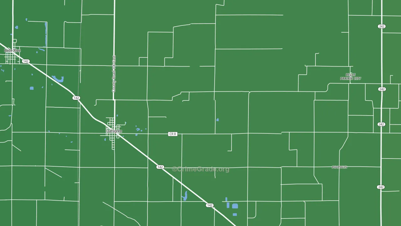 Dahlgren, IL Map of Vehicle Theft Rates