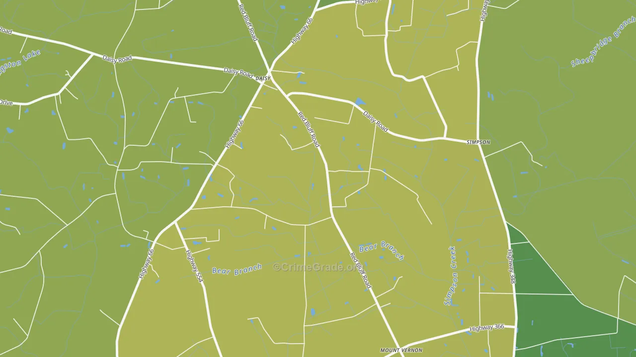 Daisy, SC Map of Vehicle Theft Rates