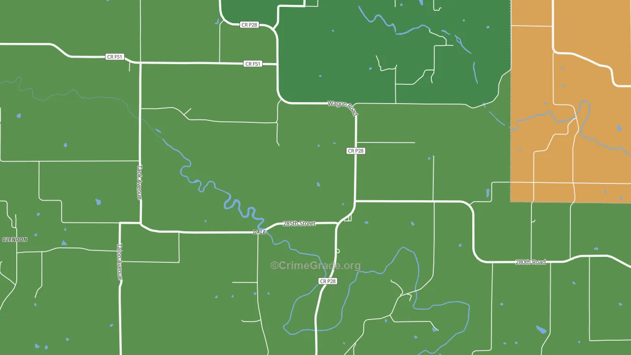 Dale, IA Map of Vehicle Theft Rates
