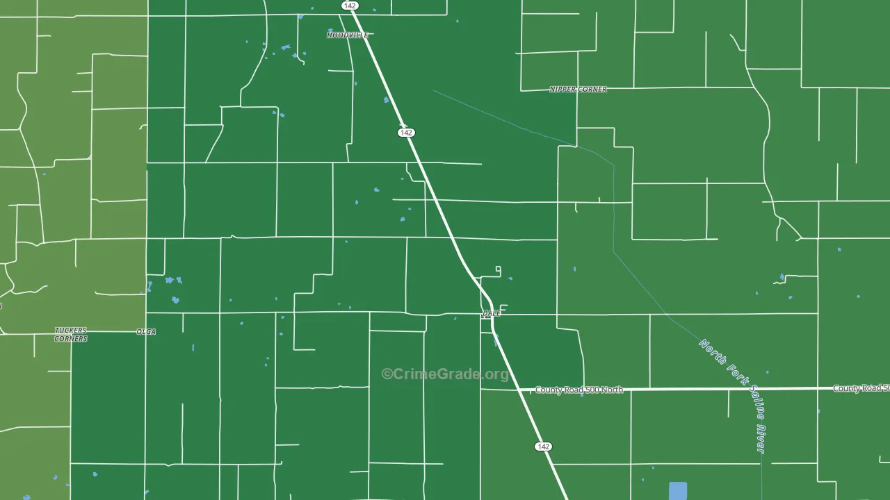 Dale, IL Map of Vehicle Theft Rates