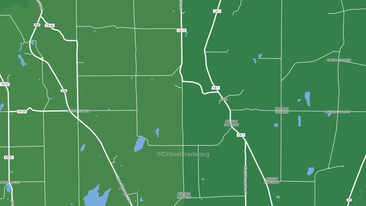 Dale, NY Map of Vehicle Theft Rates