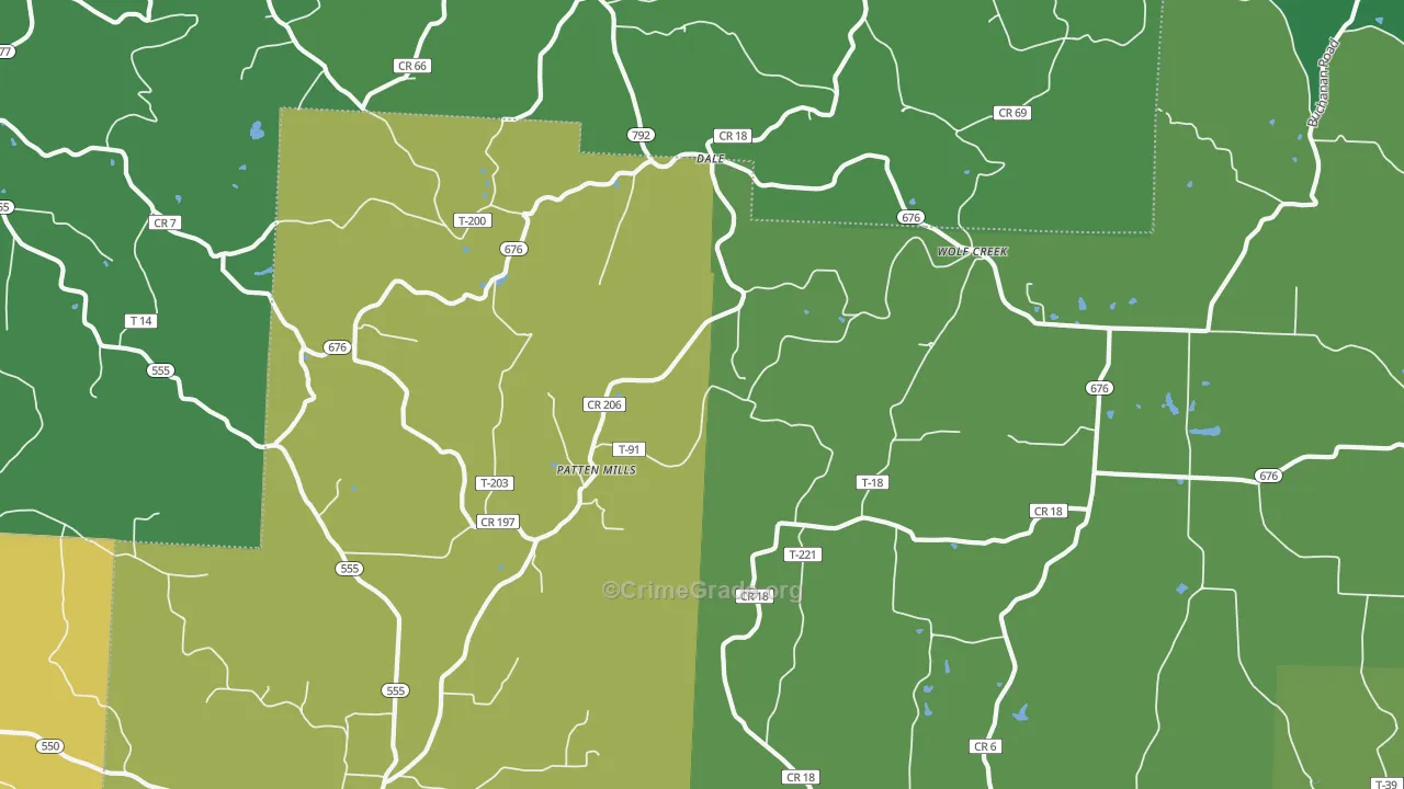 Dale, OH Map of Vehicle Theft Rates