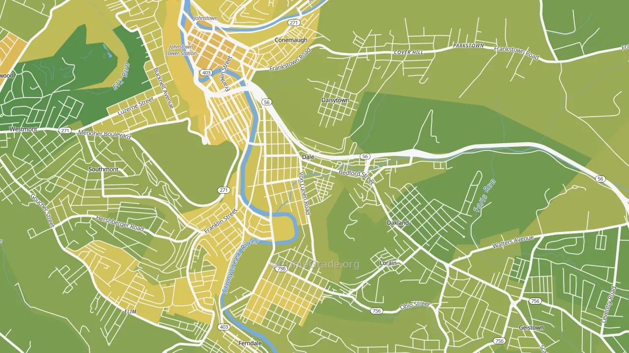 Dale, PA Map of Vehicle Theft Rates