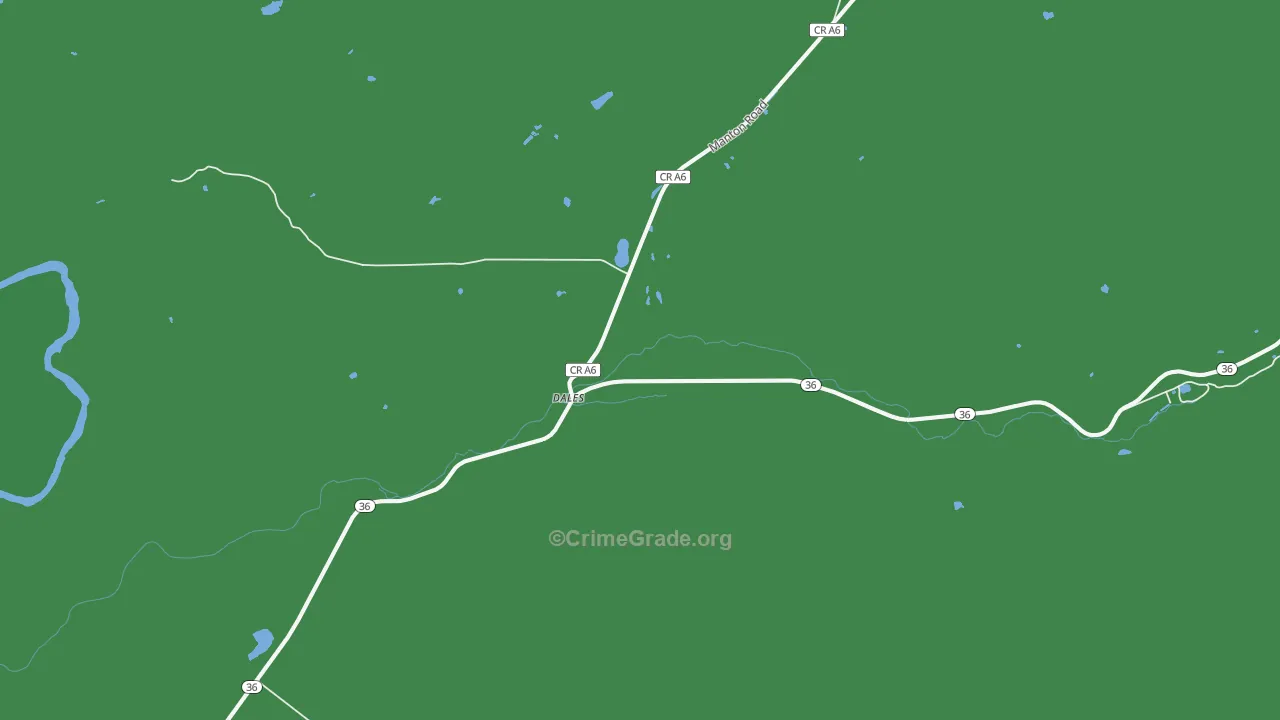 Dales, CA Map of Vehicle Theft Rates