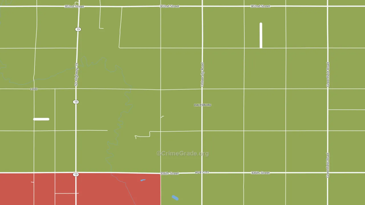 Dalesburg, SD Map of Vehicle Theft Rates