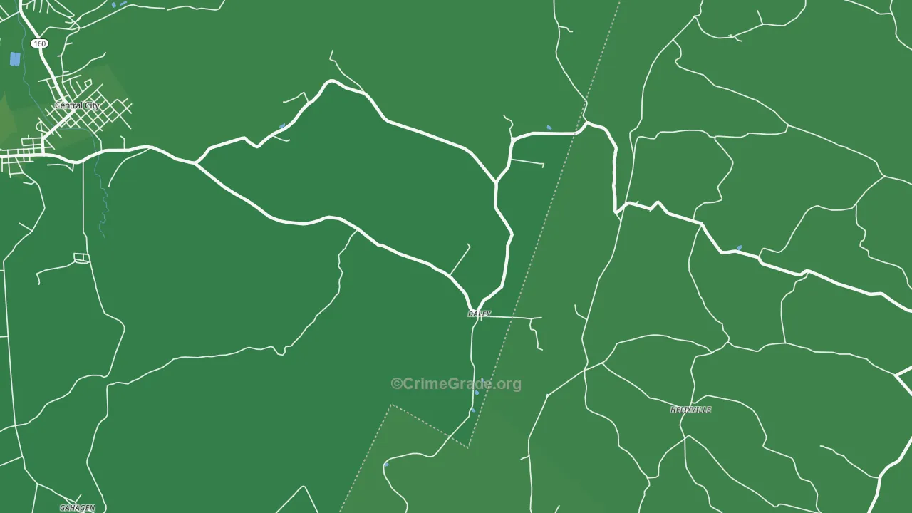 Daley, PA Map of Vehicle Theft Rates
