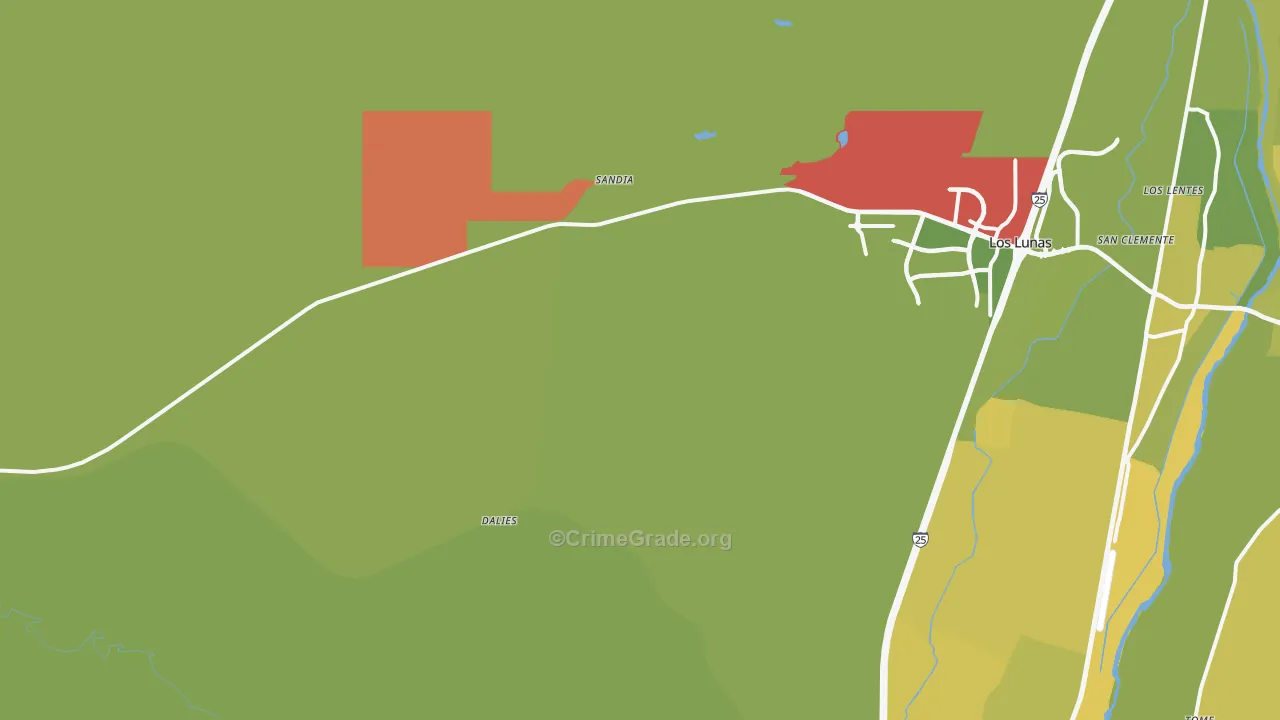 Dalies, NM Map of Vehicle Theft Rates