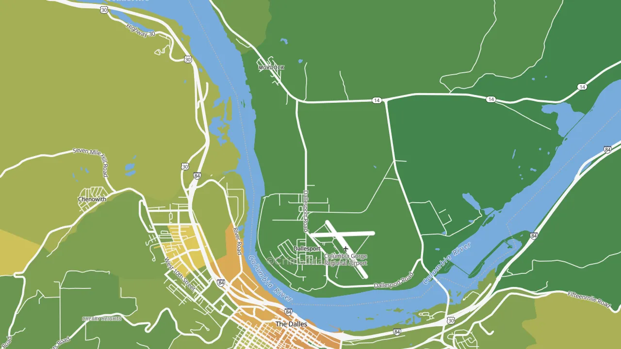 Dallesport, WA Map of Vehicle Theft Rates