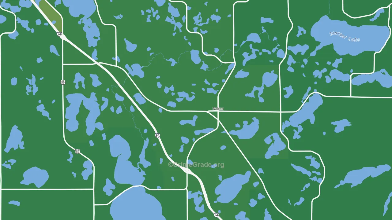 Dalton, MN Map of Vehicle Theft Rates