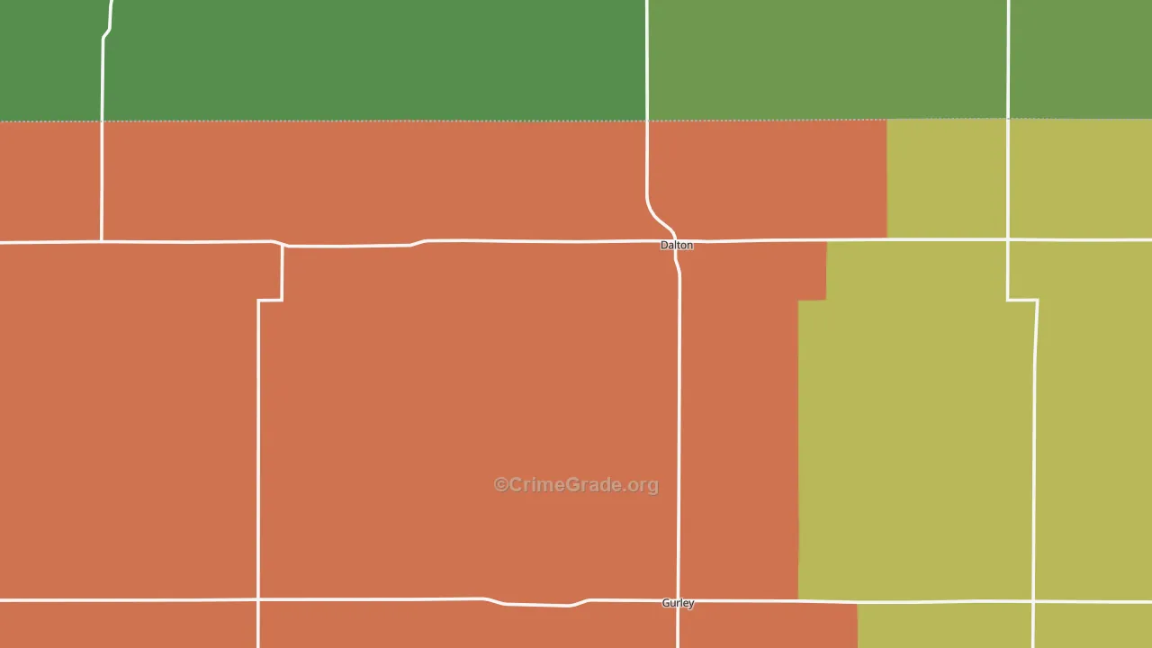 Dalton, NE Map of Vehicle Theft Rates