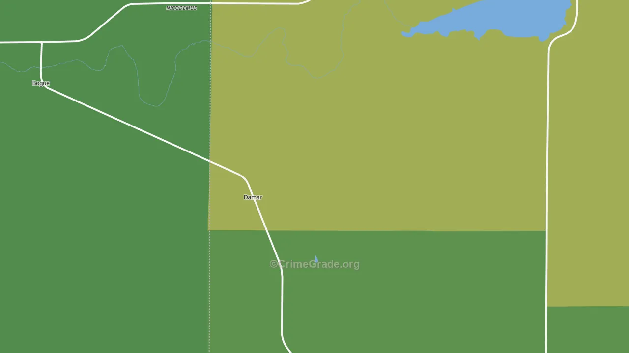 Damar, KS Map of Vehicle Theft Rates