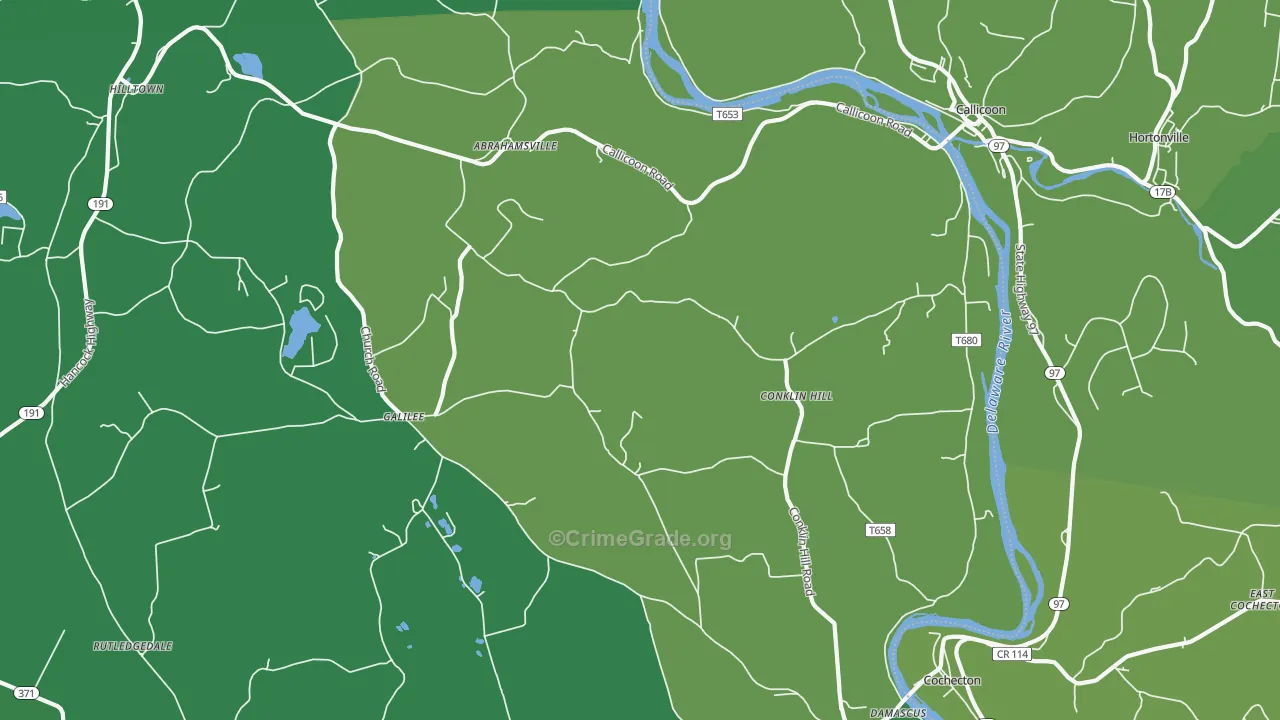 Damascus, PA Map of Vehicle Theft Rates
