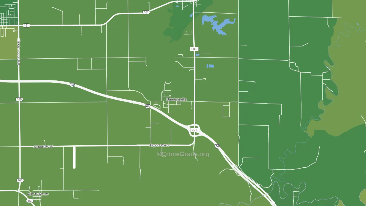 Damiansville, IL Map of Vehicle Theft Rates