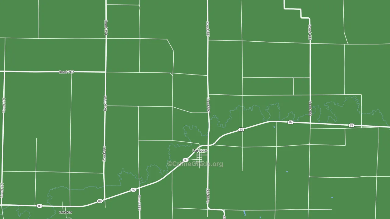 Danbury, NE Map of Vehicle Theft Rates