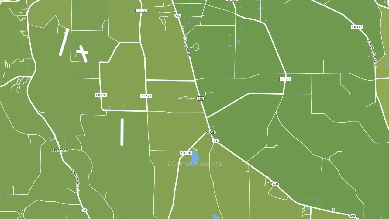 Danby, NY Map of Vehicle Theft Rates