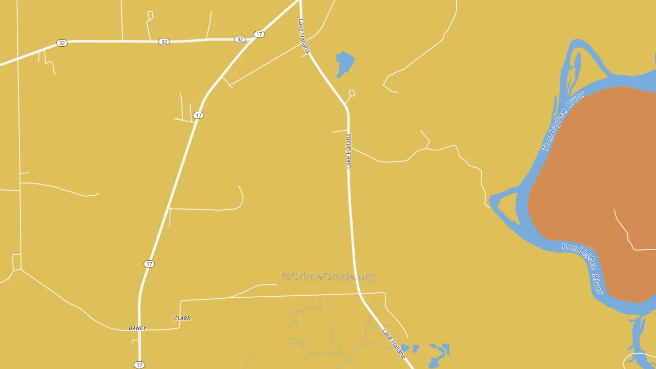 Dancy, AL Map of Vehicle Theft Rates
