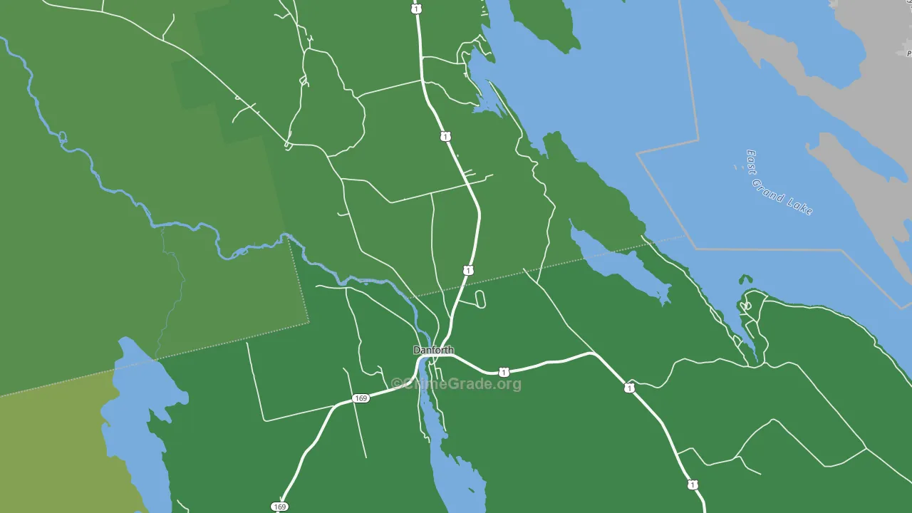 Danforth, ME Map of Vehicle Theft Rates