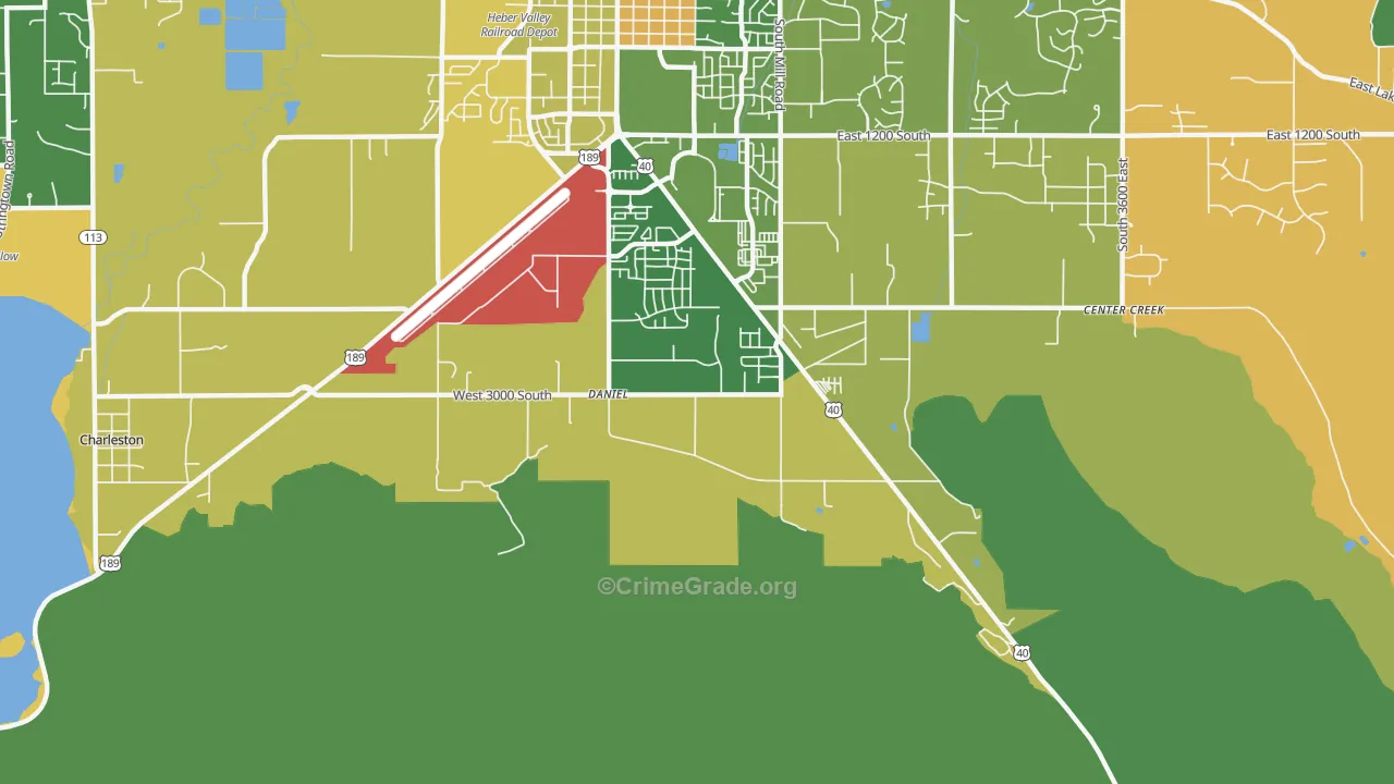 Daniel, UT Map of Vehicle Theft Rates