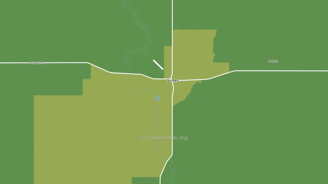 Daniels County, MT Map of Vehicle Theft Rates