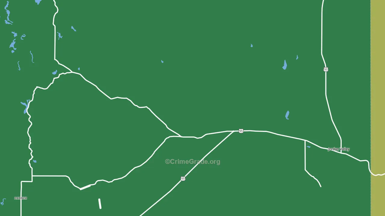 Danner, OR Map of Vehicle Theft Rates