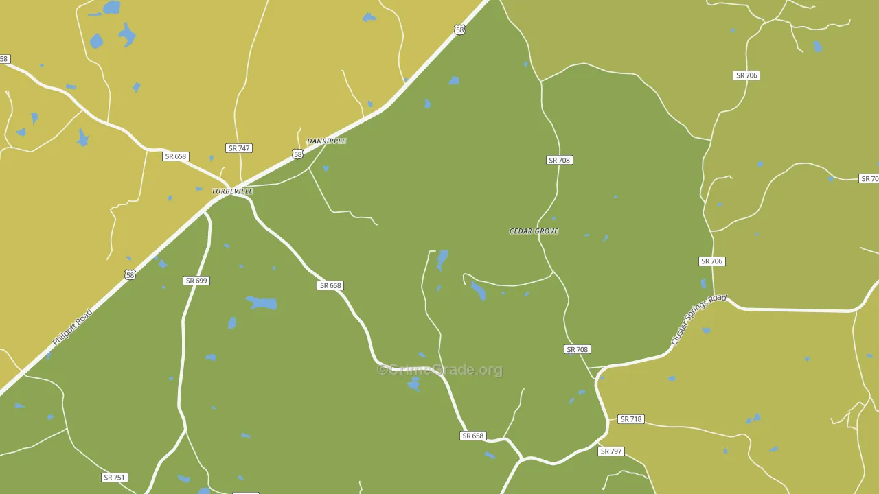 Danripple, VA Map of Vehicle Theft Rates