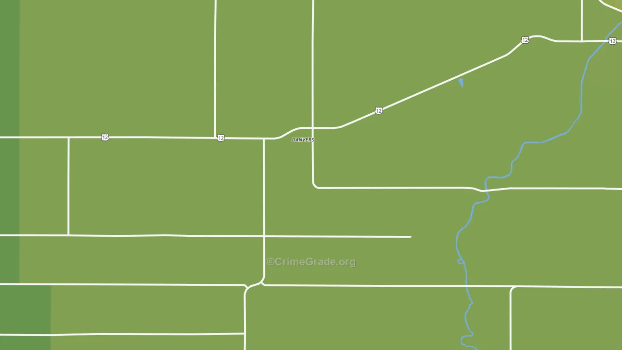 Danvers, MN Map of Vehicle Theft Rates
