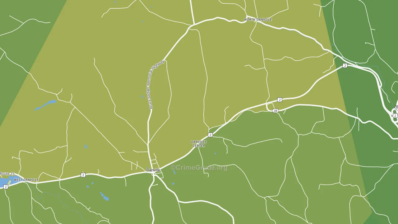Danville, VT Map of Vehicle Theft Rates
