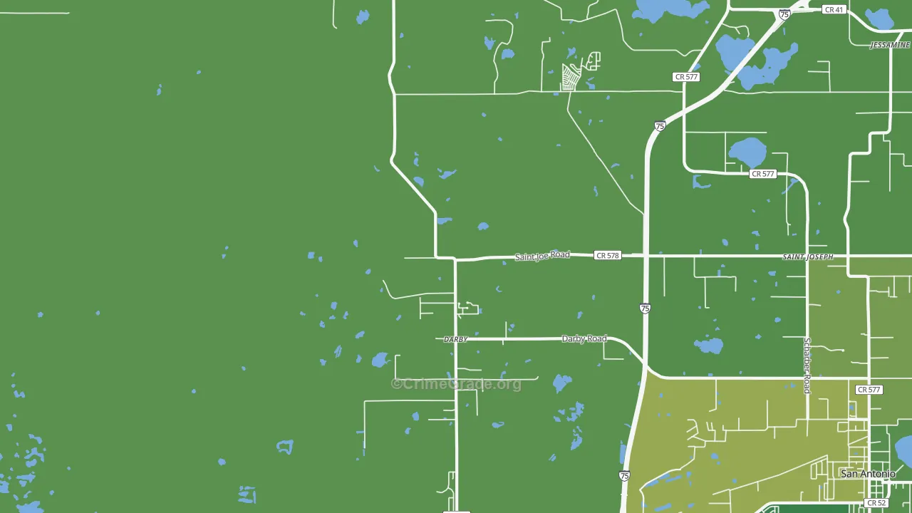 Darby, FL Map of Vehicle Theft Rates