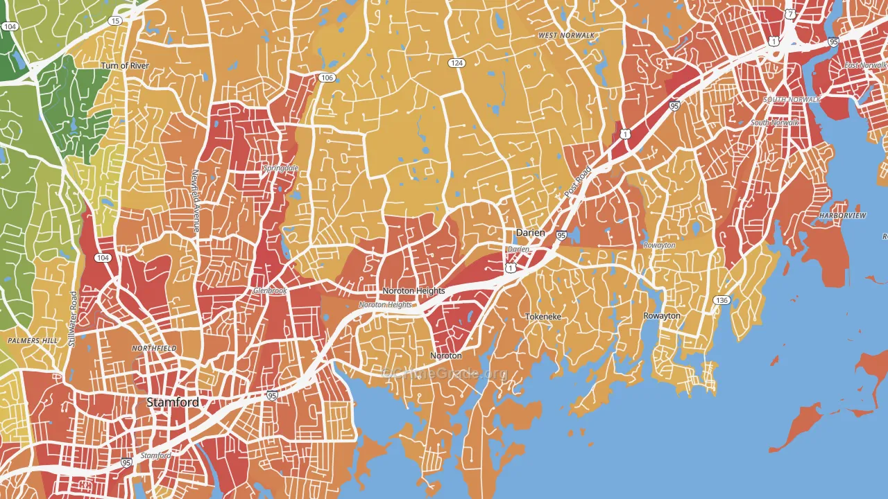 Darien, CT Map of Vehicle Theft Rates