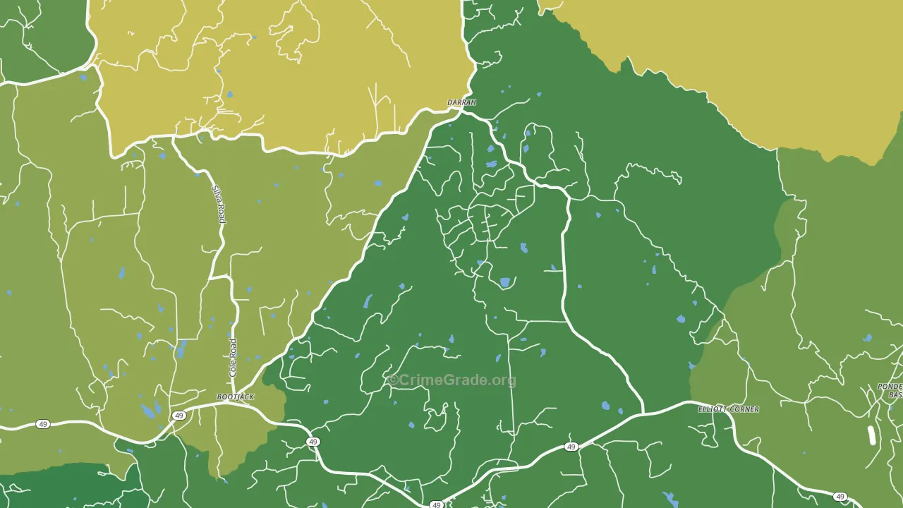Darrah, CA Map of Vehicle Theft Rates