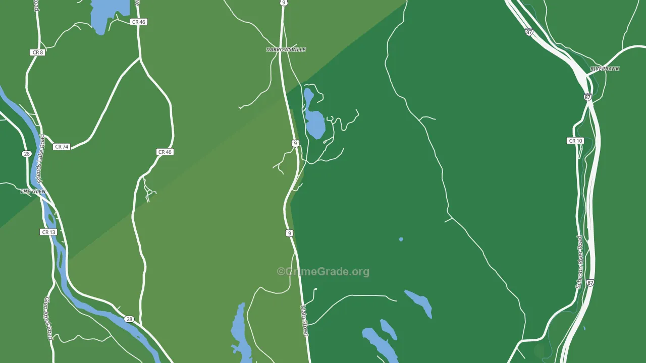 Darrowsville, NY Map of Vehicle Theft Rates