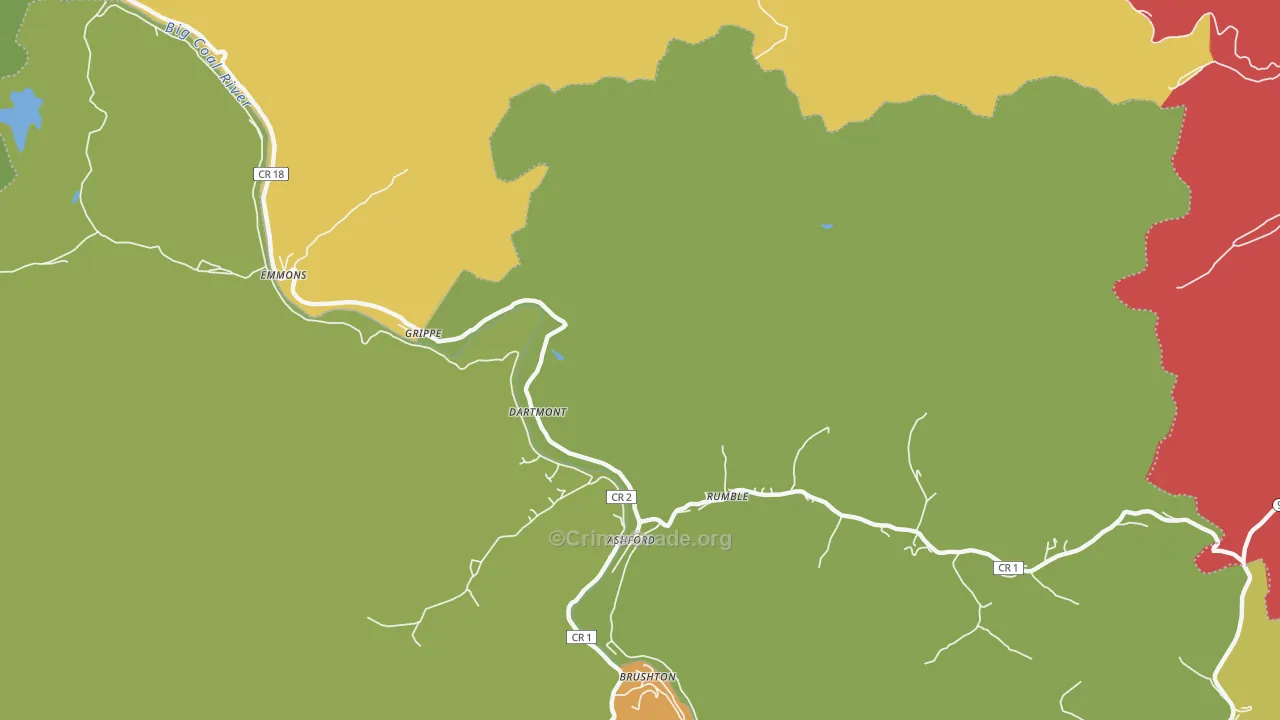 Dartmont, WV Map of Vehicle Theft Rates