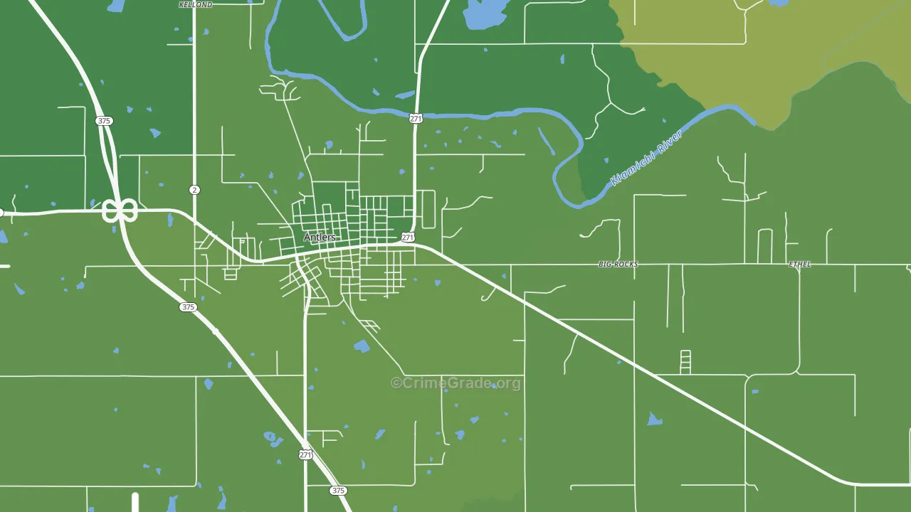 Darwin, OK Map of Vehicle Theft Rates