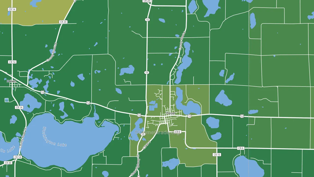 Dassel, MN Map of Vehicle Theft Rates
