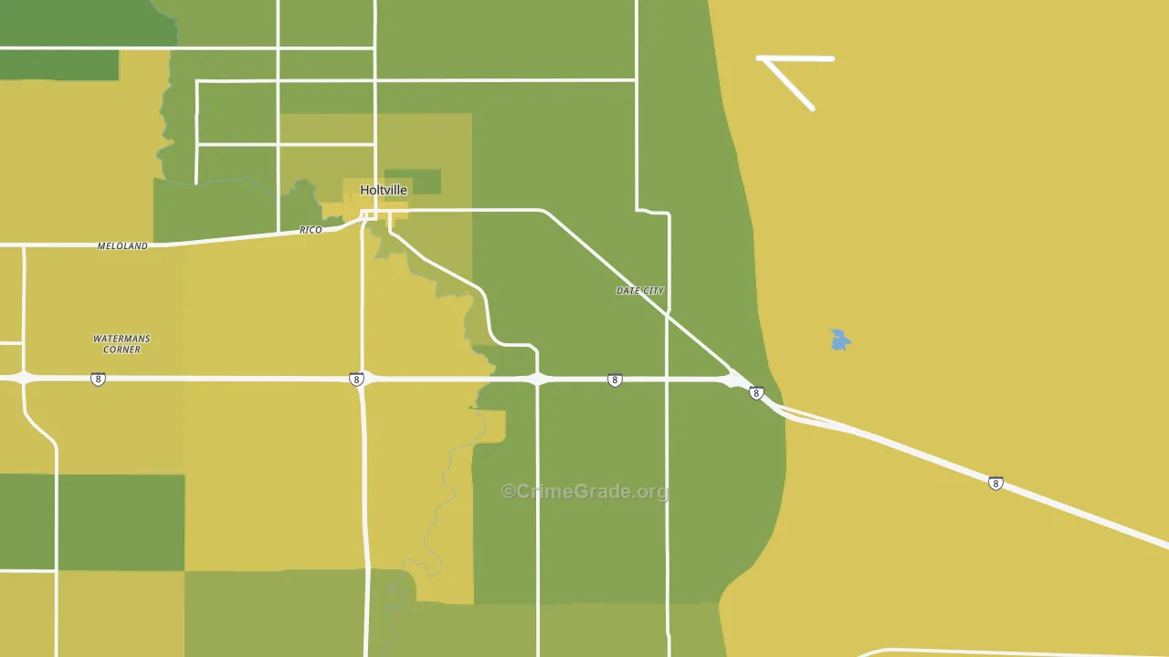 Date City, CA Map of Vehicle Theft Rates